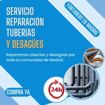 Servicio de reparación de tuberías y desagues en Madrid