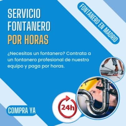 Servicio fontanero por horas en Madrid