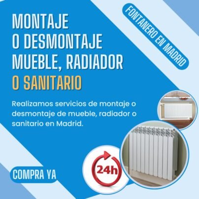Servicio de montaje o desmontaje mueble, radiador o sanitario