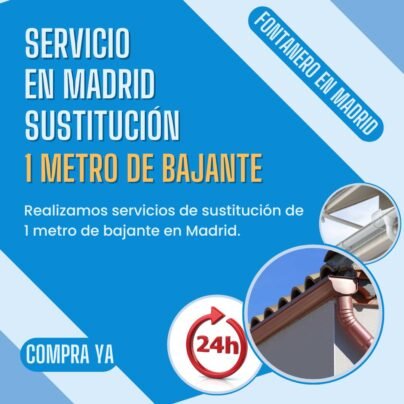 Sustitución de 1 metro de bajante en Madrid